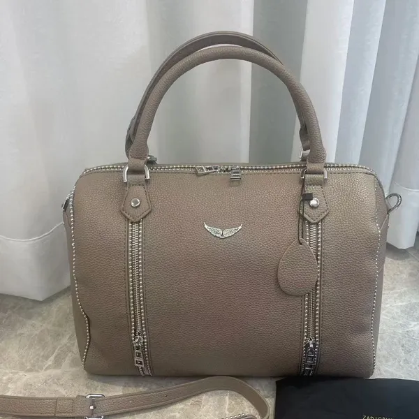 Philipp Plein Winged Logo Boston Bag Taupe Handbag - 1