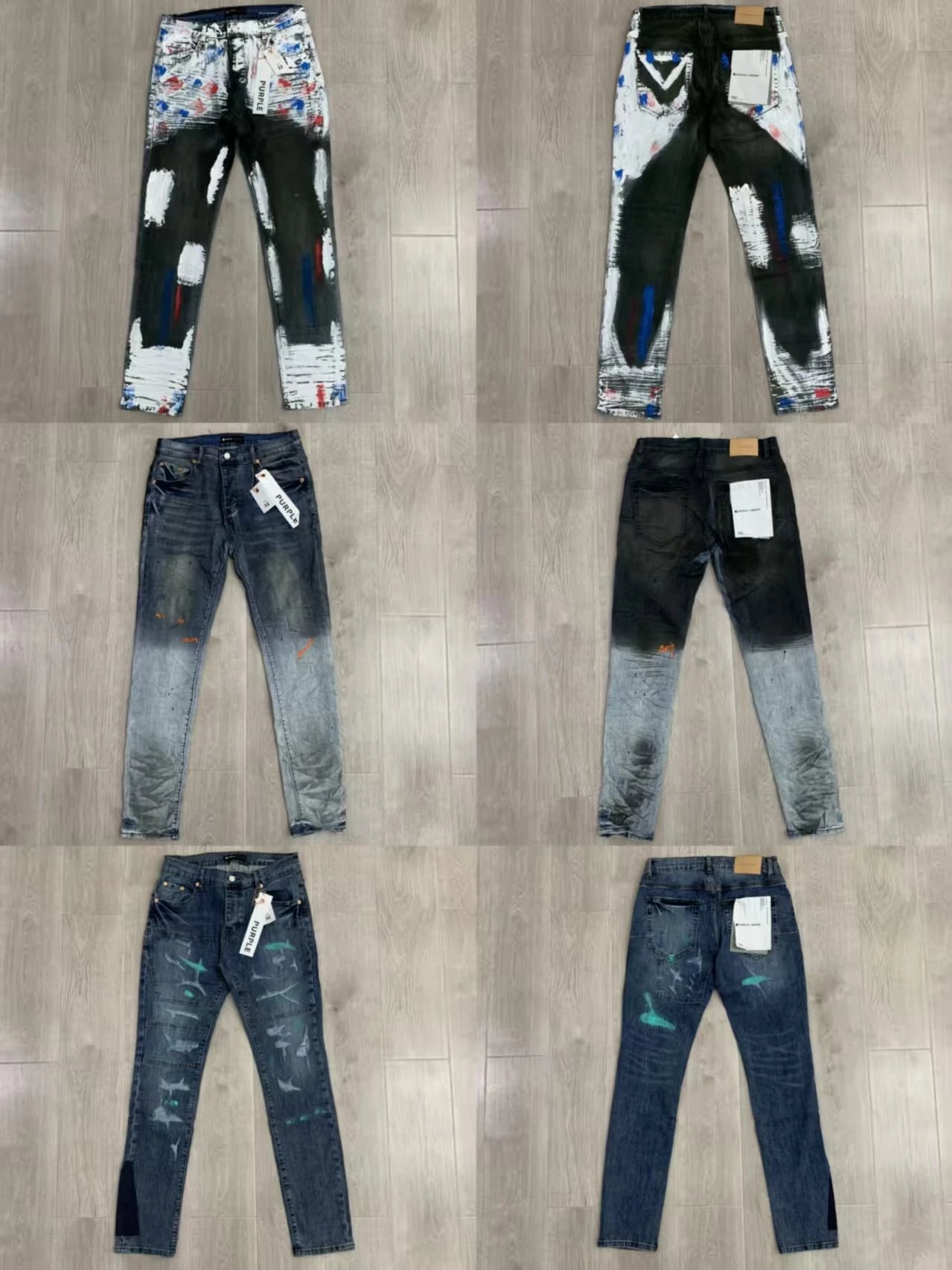 Purple Painted Denim Jeans