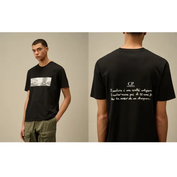 C.P. Company Graphic Print T-Shirt Black - 1