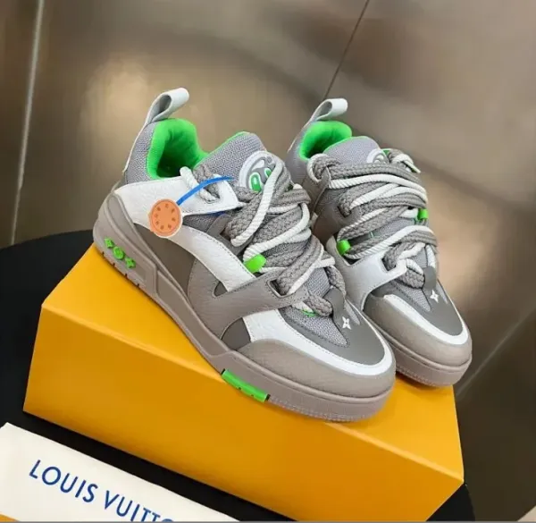 Louis Vuitton Trainer Sneakers White with Colorful Lace Locks Sneakers Chunky Sneakers - 4