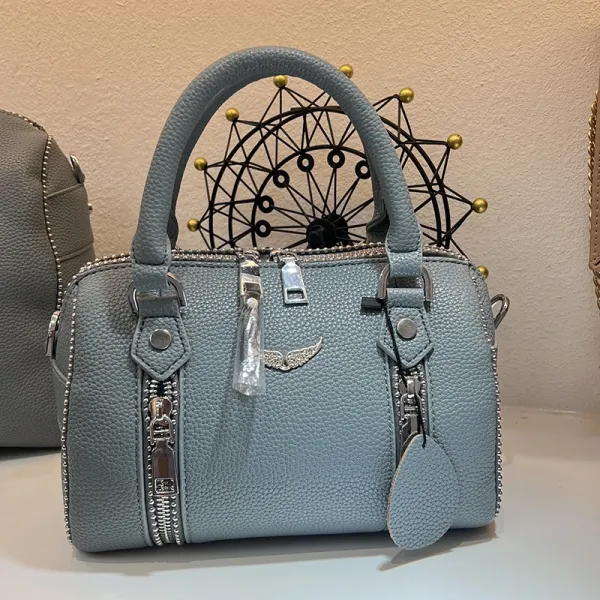 Philipp Plein Voltair Black Leather Boston Bag - 7