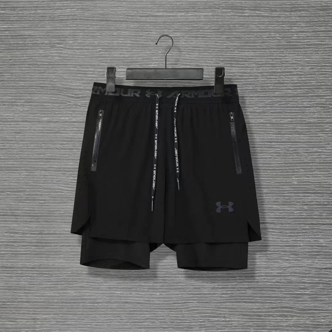 Nike Shorts Double-layer running with zip pockets and reflective graphic print — 31 Caida Ma side honeycomb double-layer-black