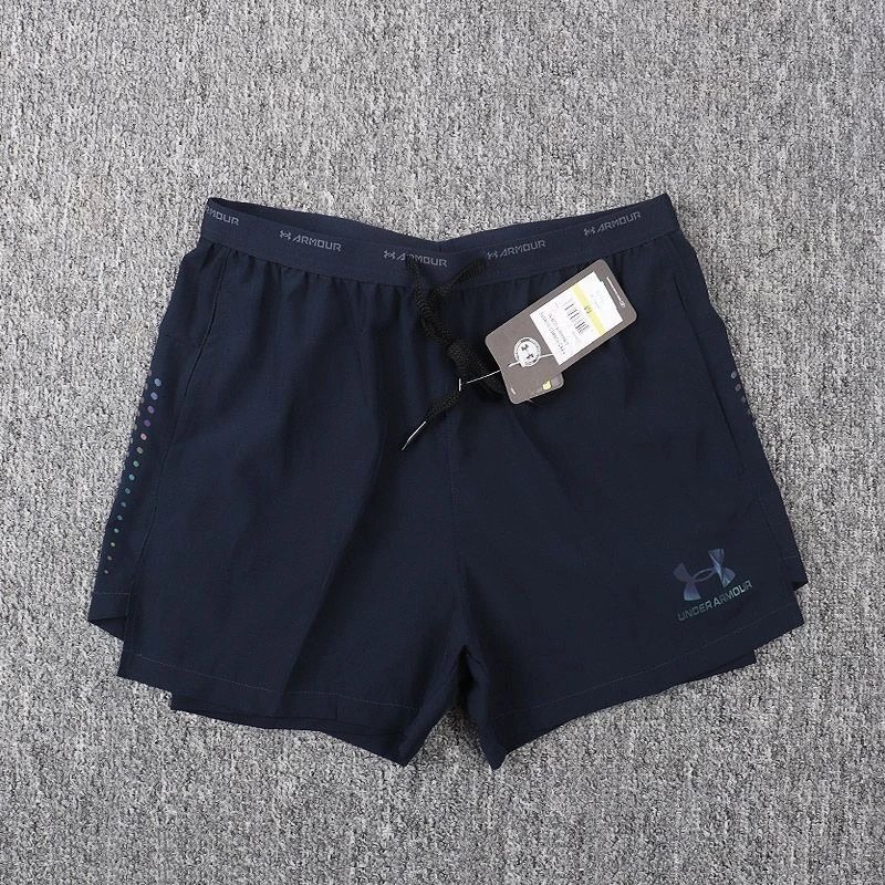 Nike Shorts Double-layer running with zip pockets and reflective graphic print — 30-color label Dema double-layer-blue