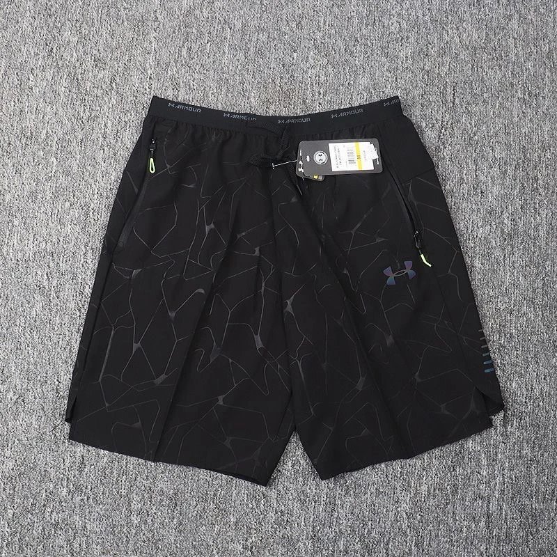 Nike Shorts Double-layer running with zip pockets and reflective graphic print — 34 Caidemado pattern, double-layer – black