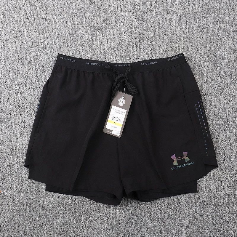 Nike Shorts Double-layer running with zip pockets and reflective graphic print — 28-color label D-Max double-layer-black
