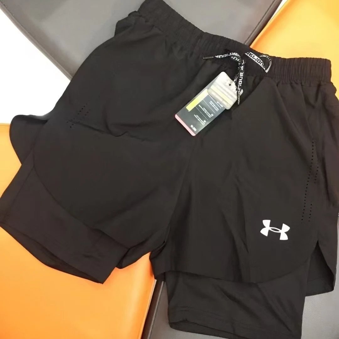 Nike Shorts Double-layer running with zip pockets and reflective graphic print — 26 Baidema double-layer-black