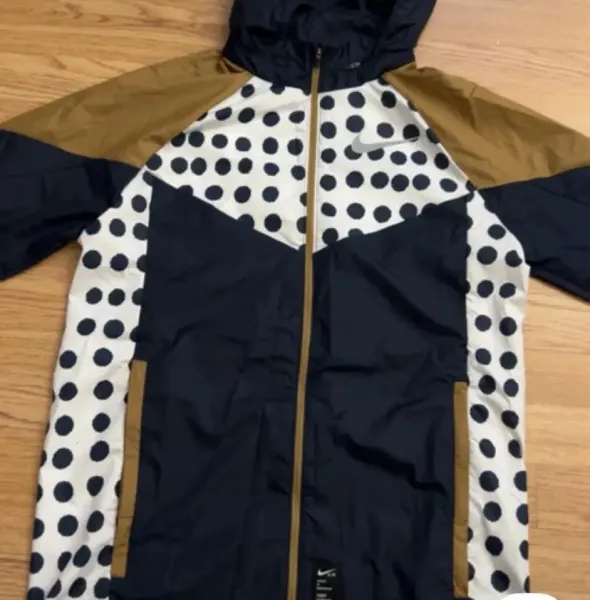 Nike Windbreaker Jacket White with Hand-Drawn Swoosh Graphics Outerwear - 12