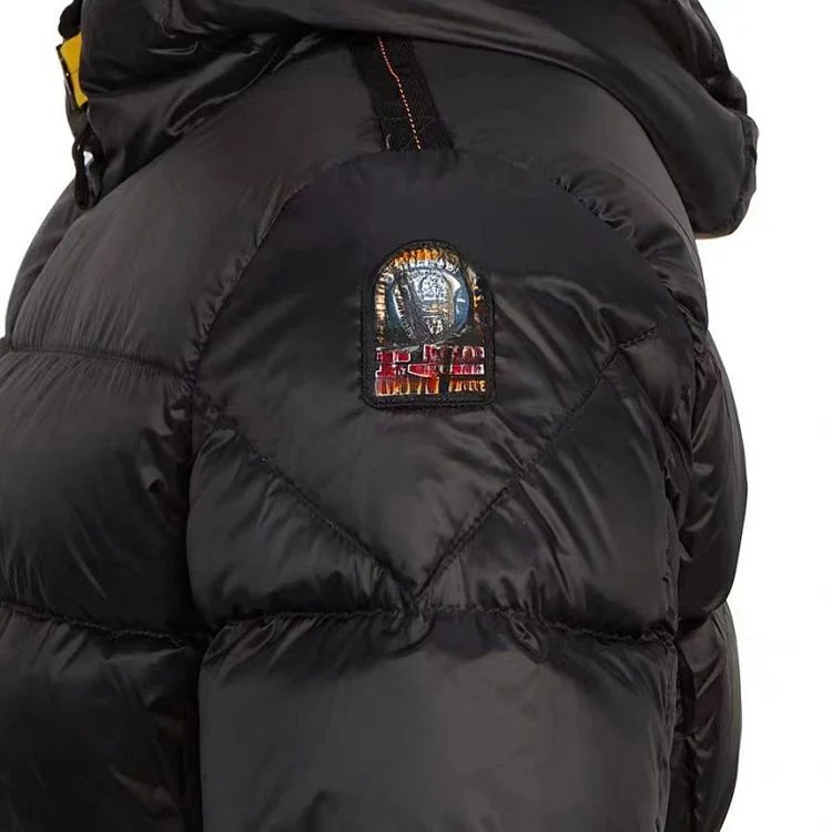 Parajumpers Down Jackets Hooded quilted puffer jacket with yellow neck strap image 3