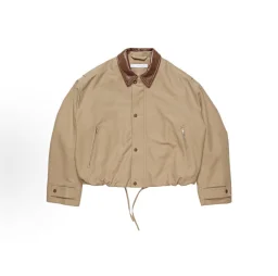 thumbnail for [Four happy one] independent AC barn style PU collar cotton jacket
