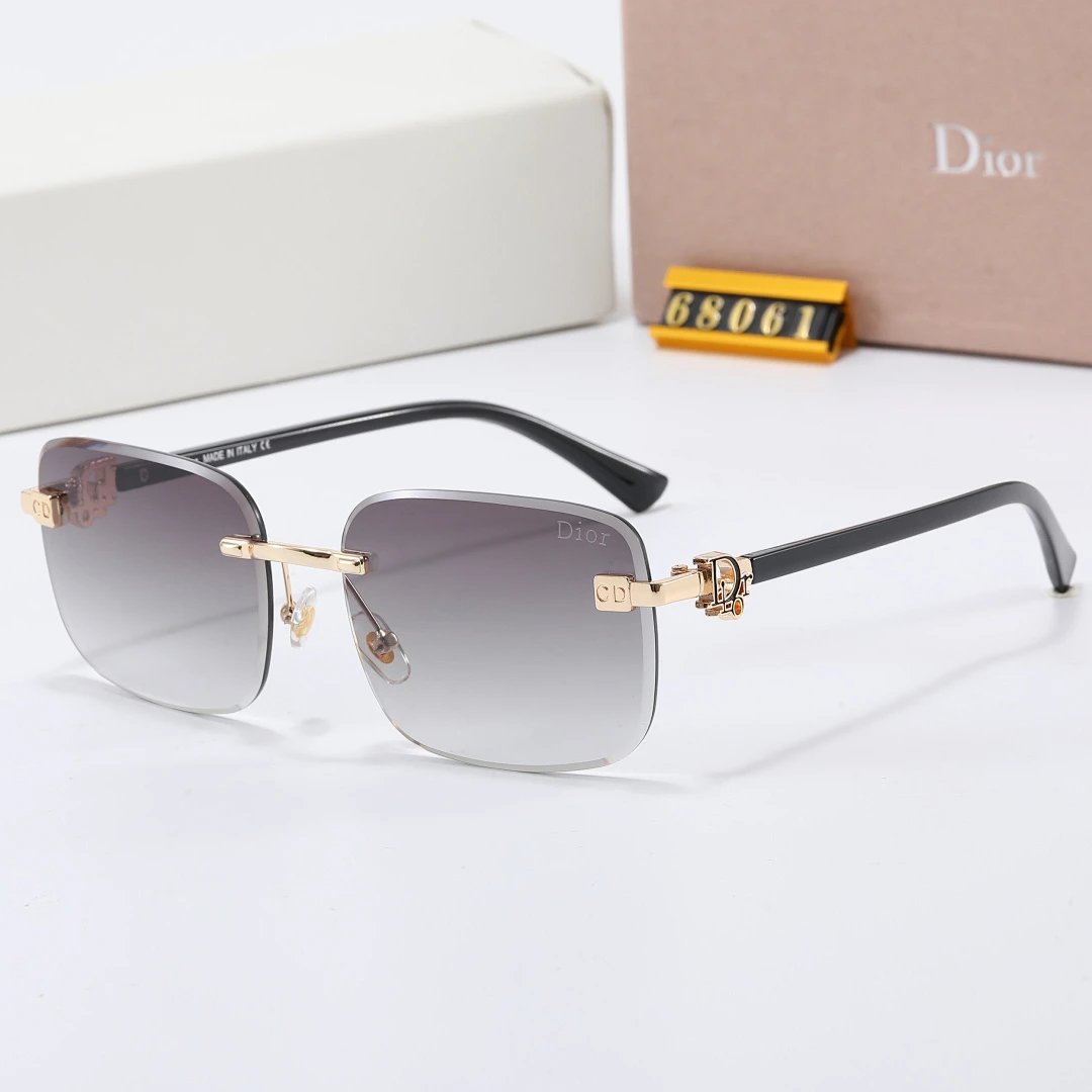Dior Gray Tinted Lens Square Sunglasses, Polished Frame Style 16