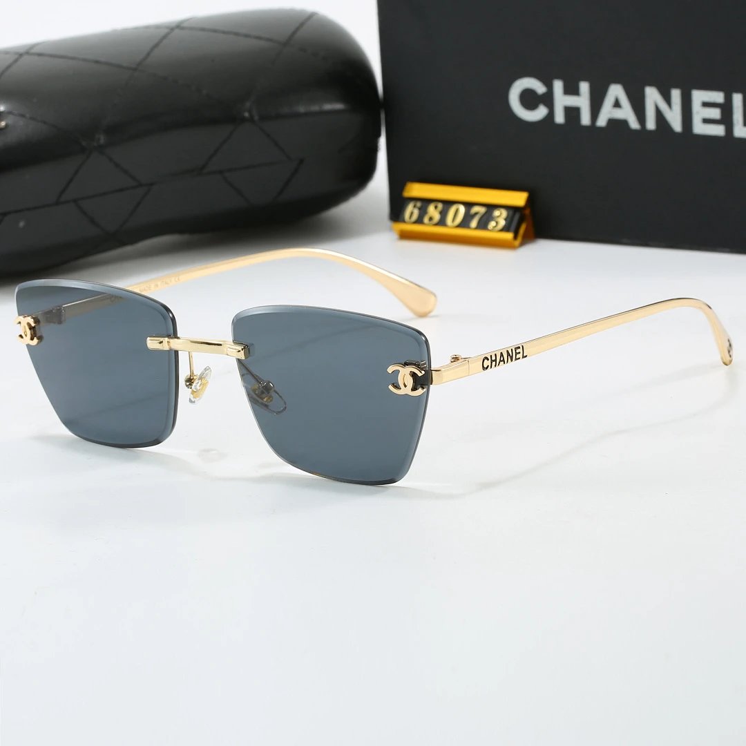 Chanel Black Tinted Lens Square Sunglasses, Polished Frame Style 09