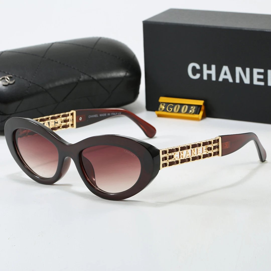 Chanel Black Tinted Lens Square Sunglasses, Polished Frame Style 10