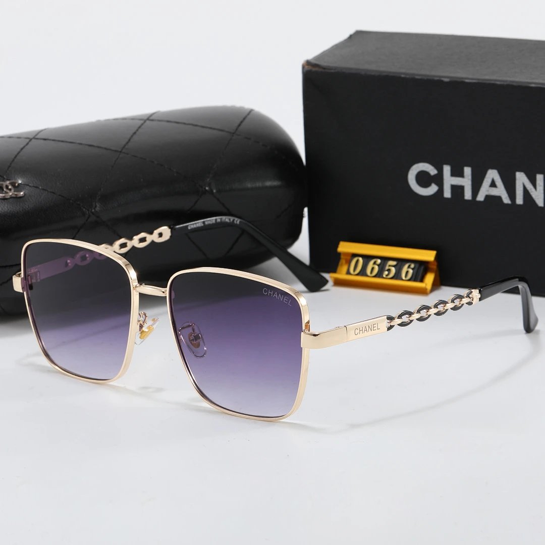 Chanel Black Tinted Lens Square Sunglasses, Polished Frame Style 09