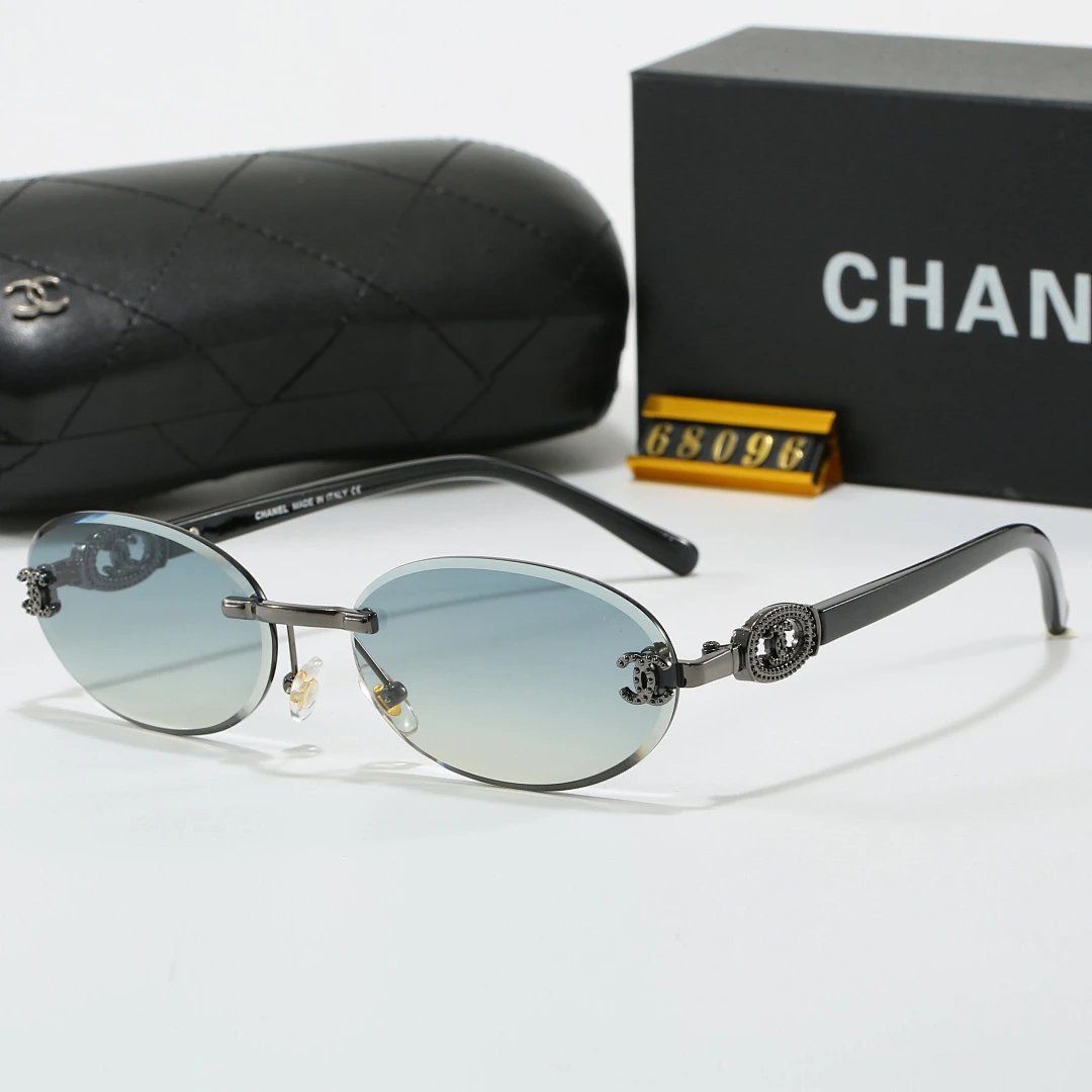 Chanel Black Tinted Lens Square Sunglasses, Polished Frame Style 04