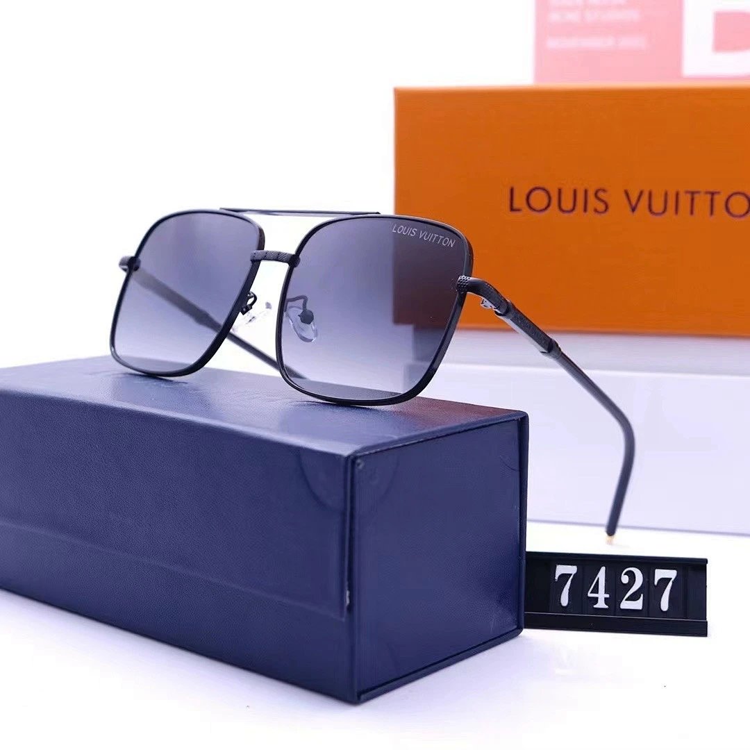 Louis Vuitton Tinted Lens Square Sunglasses, Polished Frame Style 34