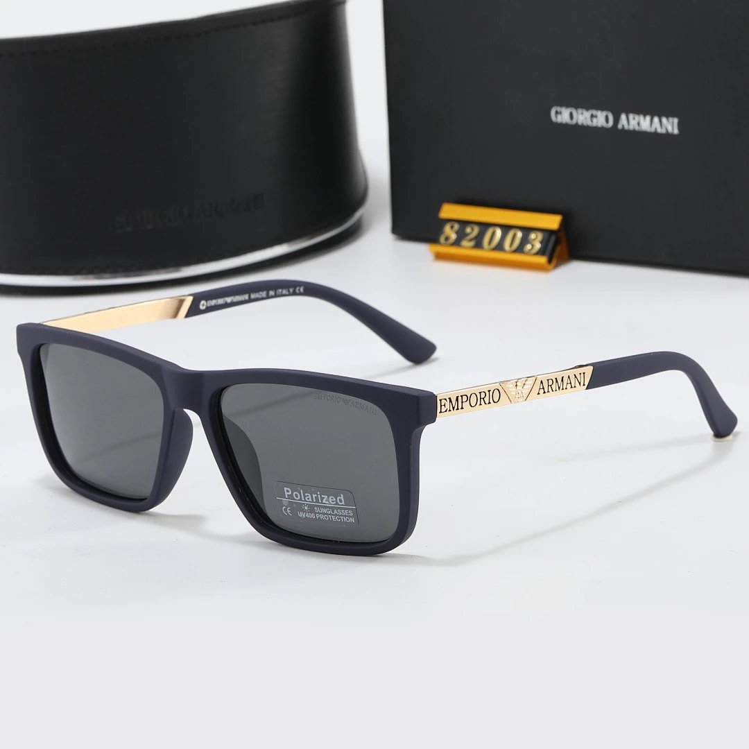 Armani Black Tinted Lens Square Sunglasses, Polished Frame Style 05