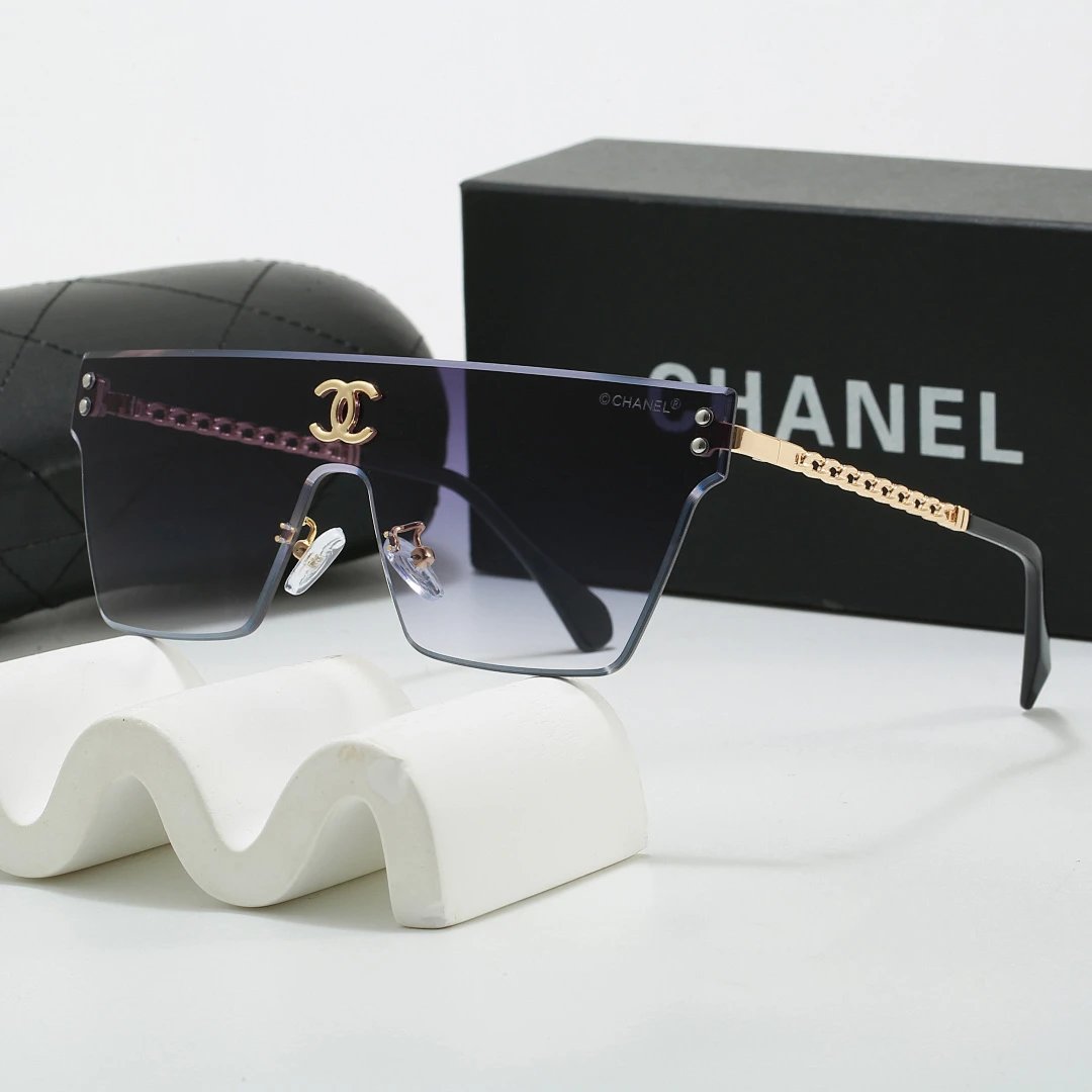 Chanel Black Tinted Lens Square Sunglasses, Polished Frame Style 06