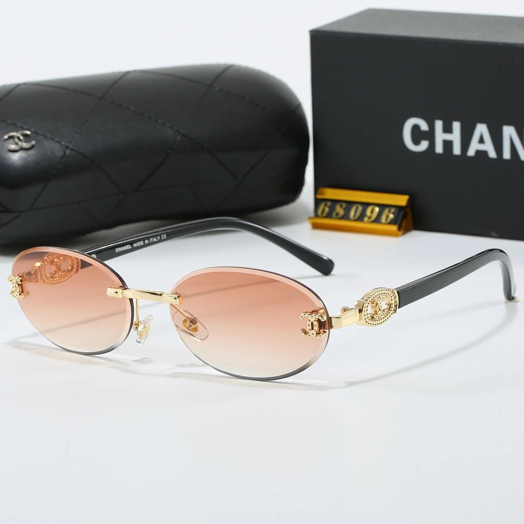 Chanel Black Tinted Lens Square Sunglasses, Polished Frame Style 01