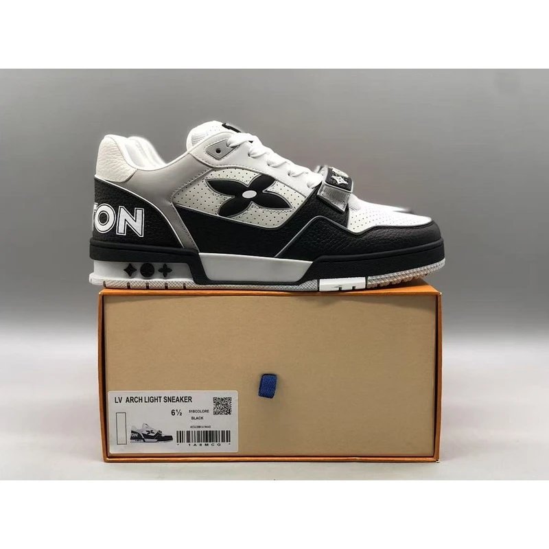 Trainer Low Top Sneakers   round toe lace-up low-top Grey White - Style 38