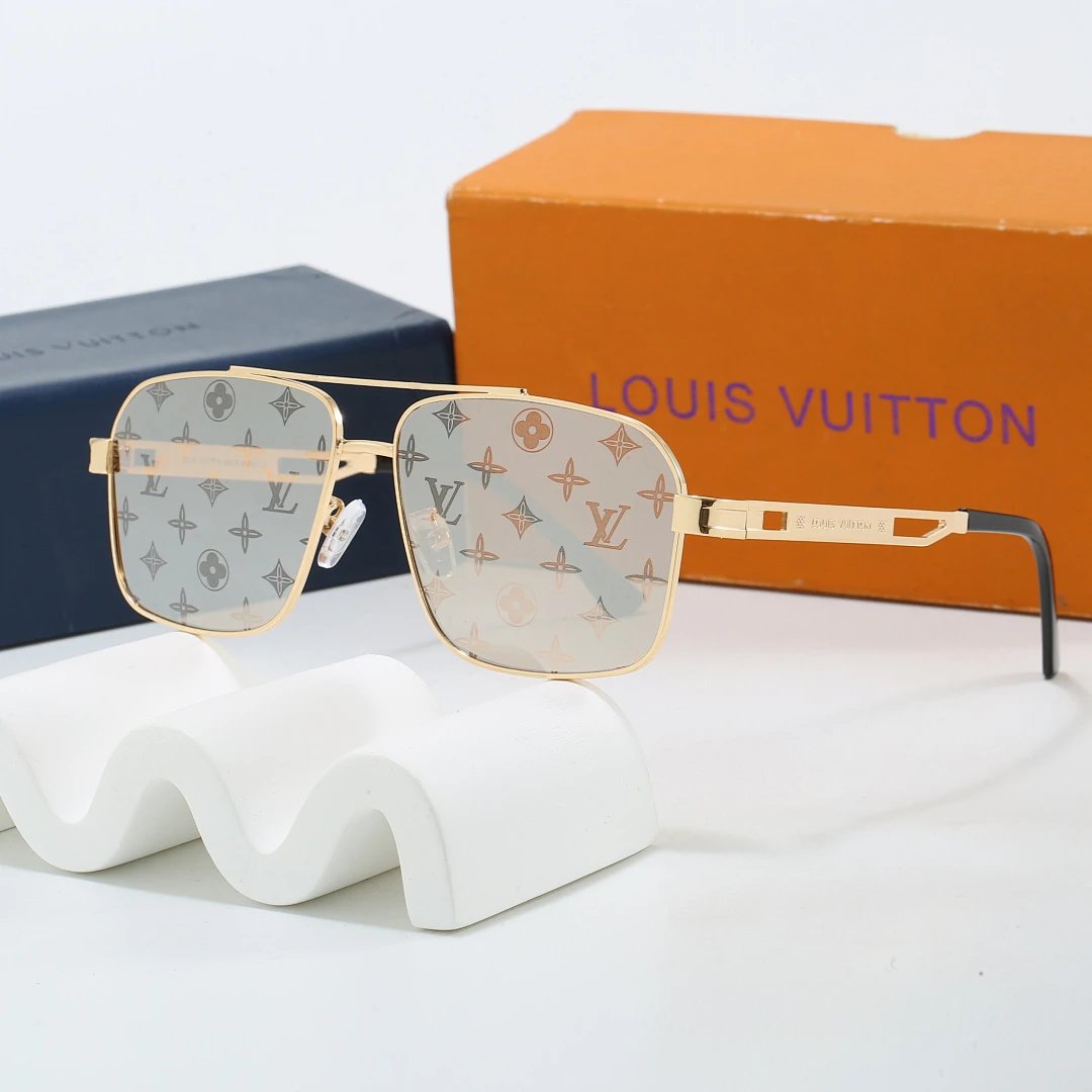 Louis Vuitton Brown Tinted Lens Square Sunglasses, Polished Frame Style 10