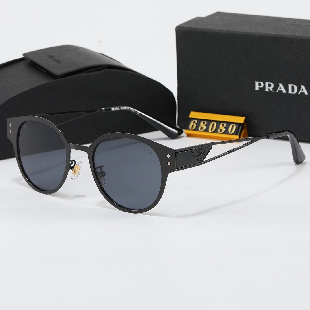Prada Black Tinted Lens Square Sunglasses, Polished Frame Style 33