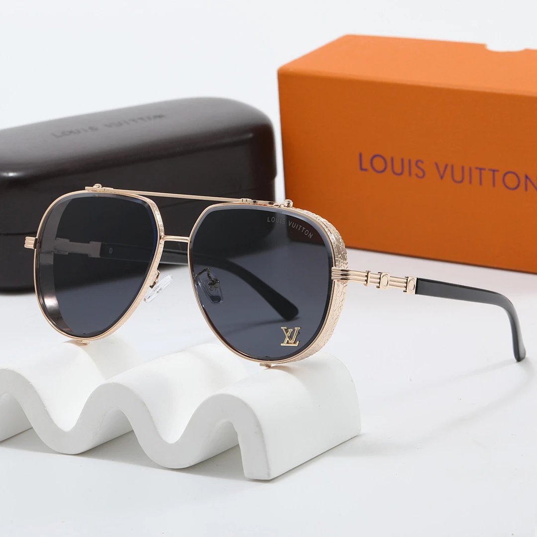 Louis Vuitton Tinted Lens Square Sunglasses, Polished Frame Style 17