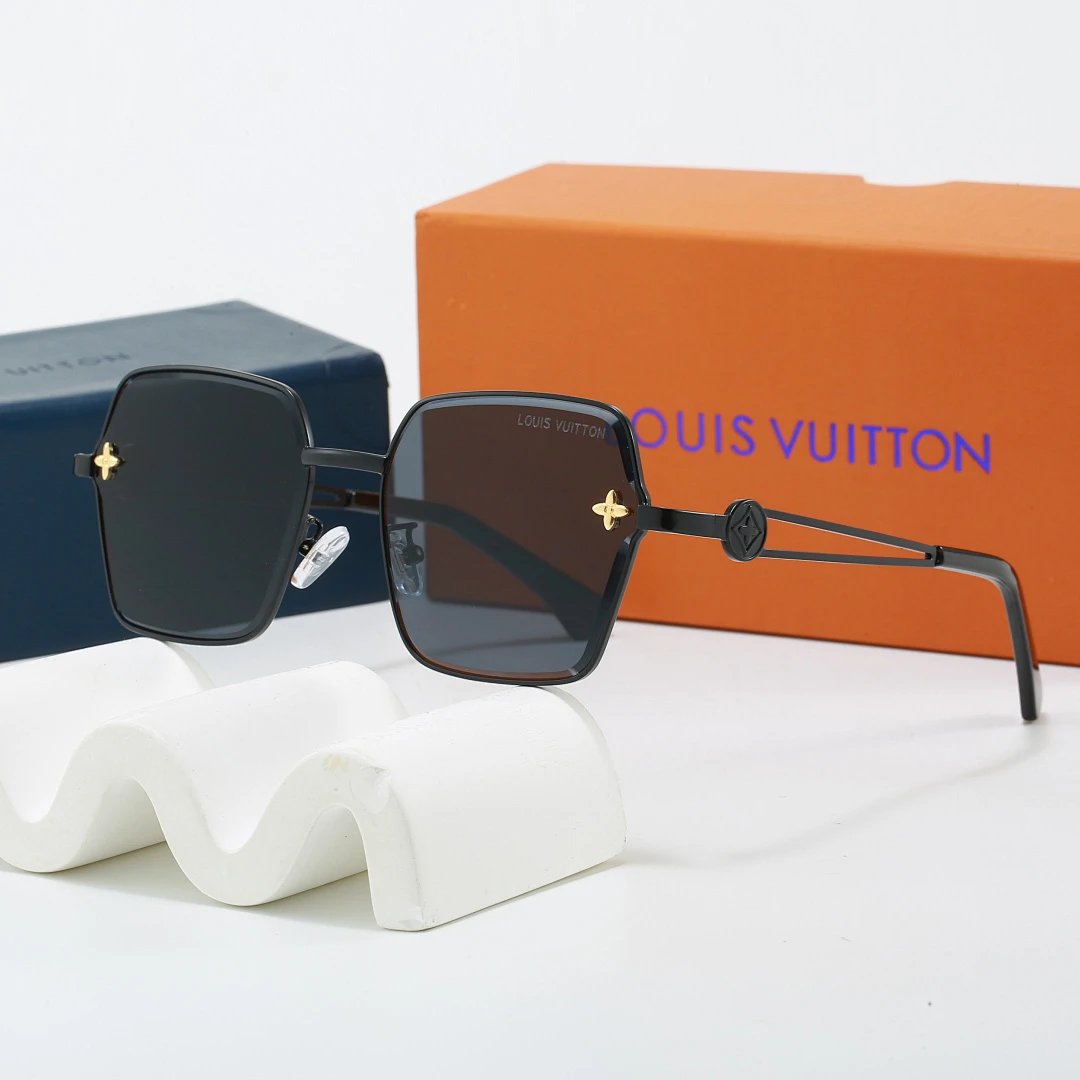 Louis Vuitton Brown Tinted Lens Square Sunglasses, Polished Frame Style 31