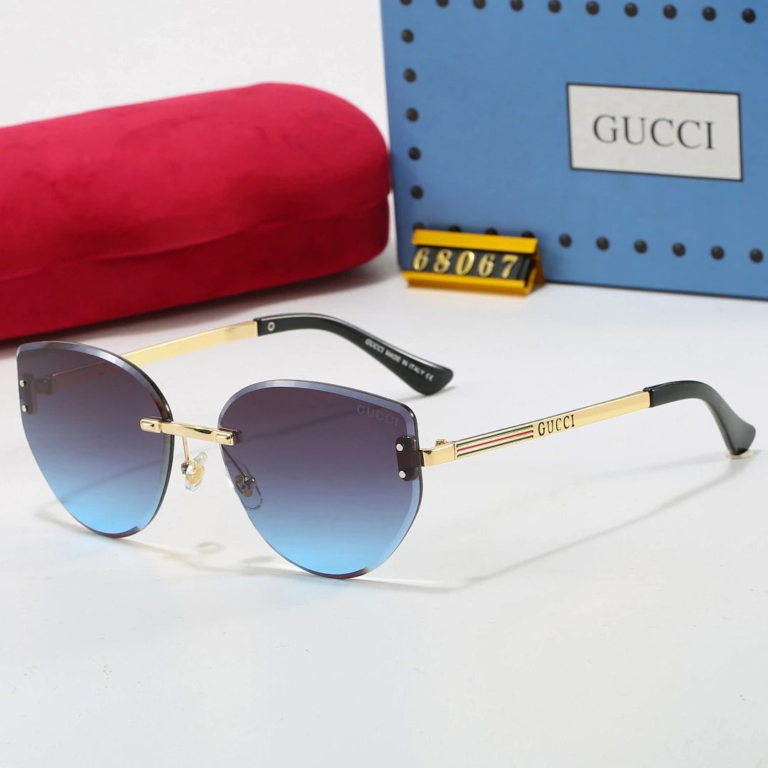 Gucci Tinted Lens Square Sunglasses, Polished Frame Style 26