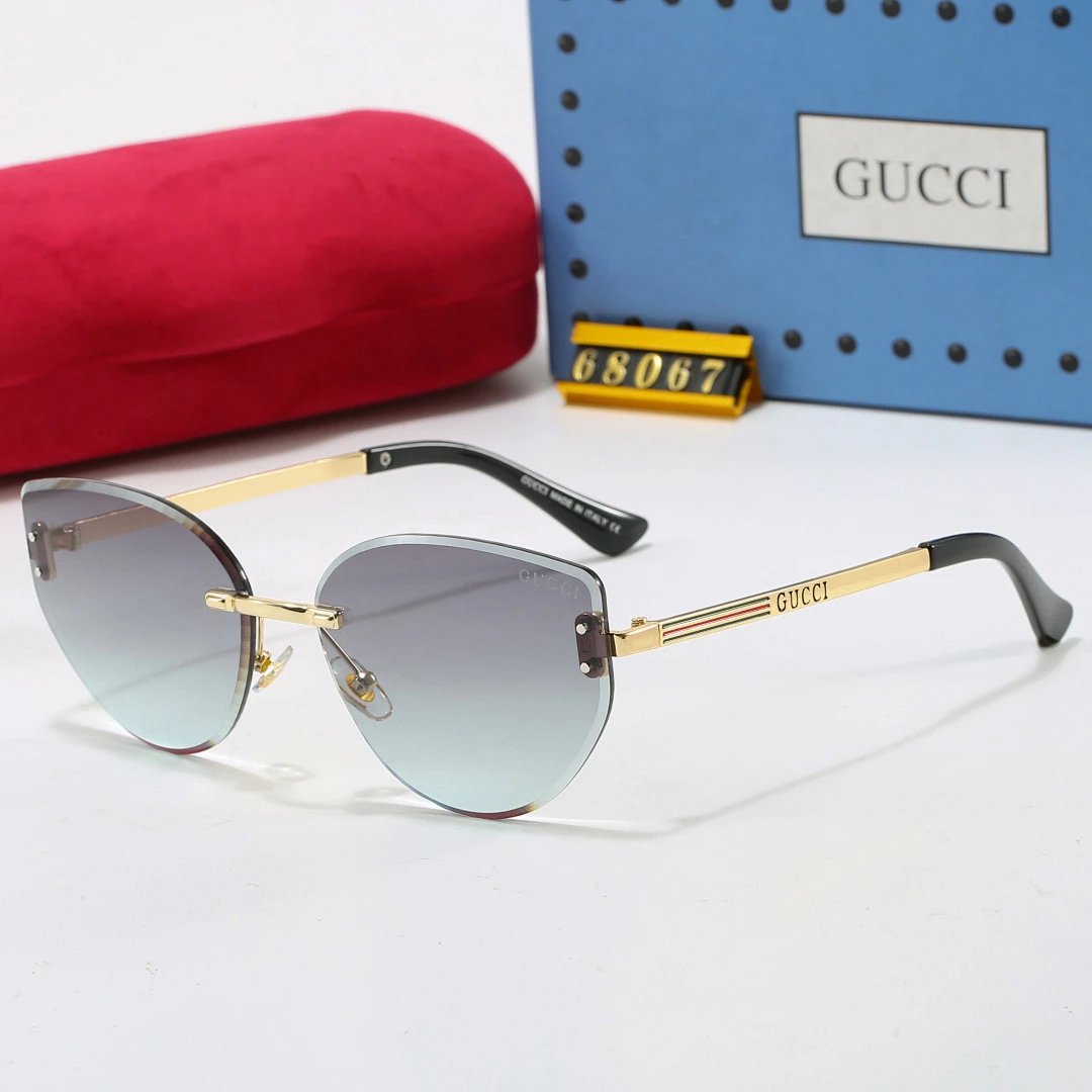 Gucci Tinted Lens Square Sunglasses, Polished Frame Style 23