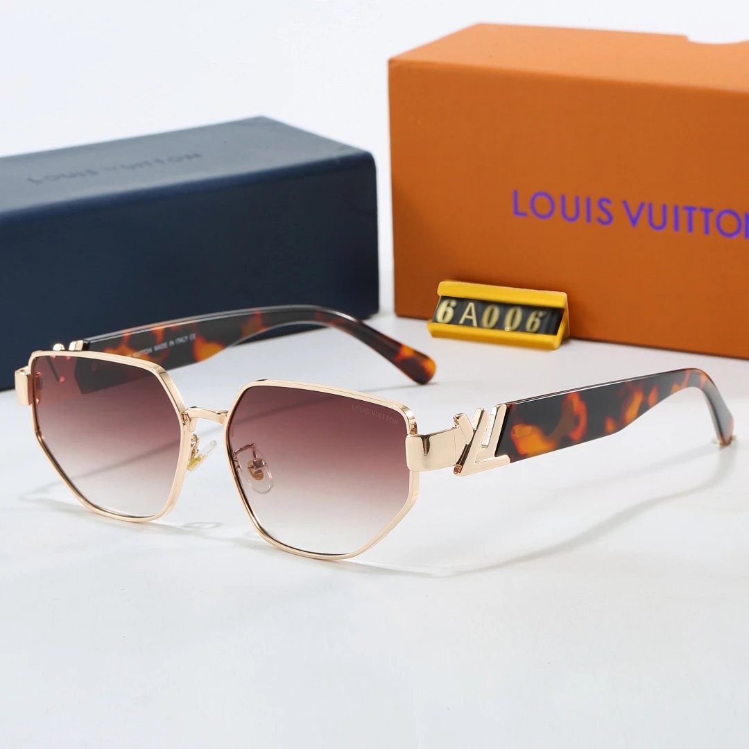 Louis Vuitton Brown Tinted Lens Square Sunglasses, Polished Frame Style 32