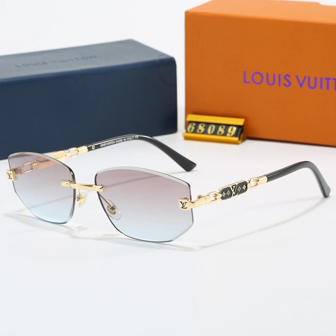 Louis Vuitton Brown Tinted Lens Square Sunglasses, Polished Frame Style 12