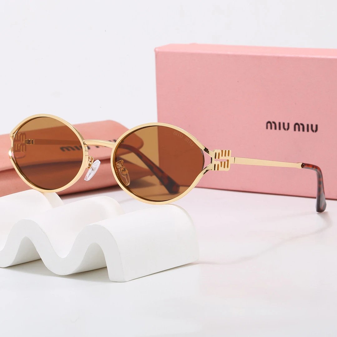 Miu Miu Brown Tinted Lens Square Sunglasses, Polished Frame Style 21
