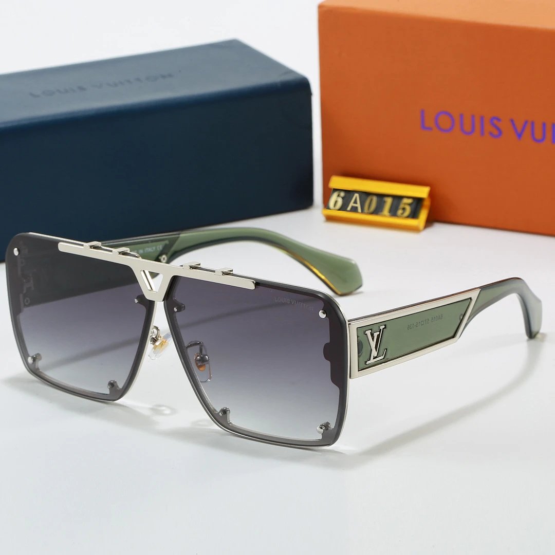 Louis Vuitton Black Tinted Lens Square Sunglasses, Polished Frame Style 02