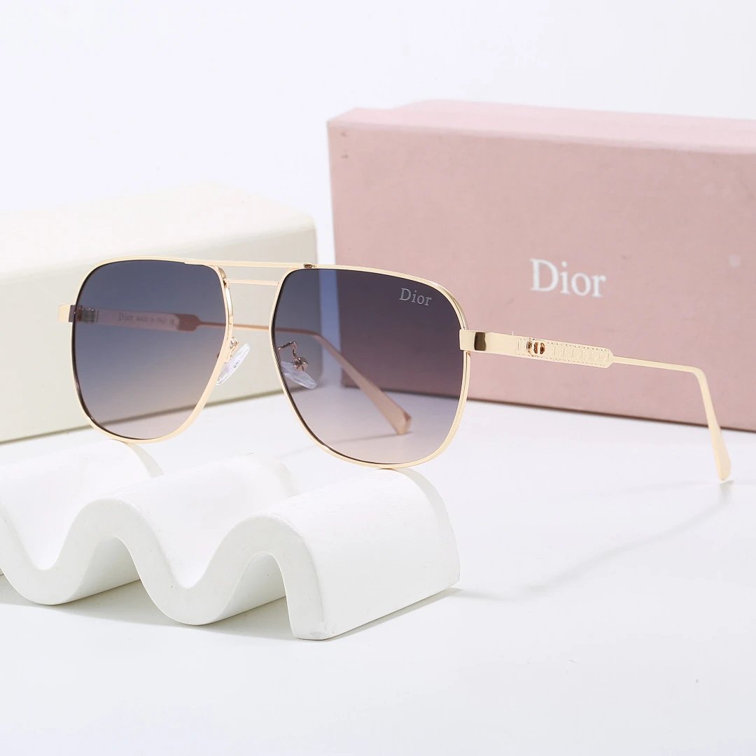 Dior Gray Tinted Lens Square Sunglasses, Polished Frame Style 19
