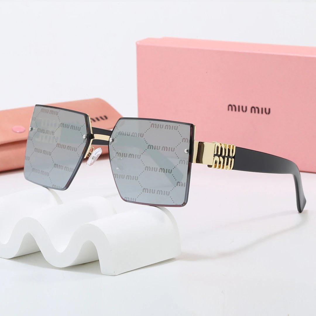 Miu Miu Gray Tinted Lens Square Sunglasses, Polished Frame Style 11