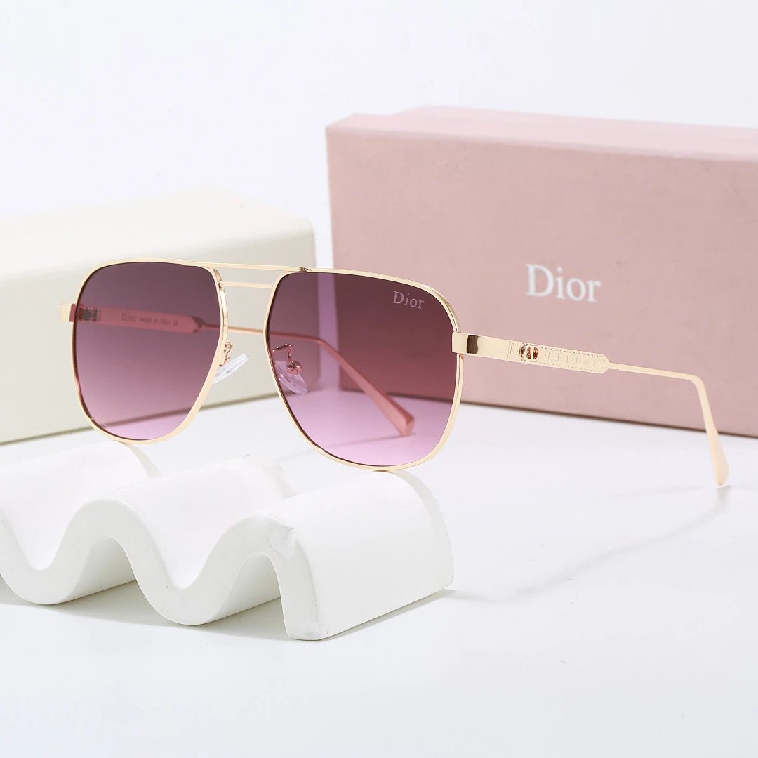 Dior Brown Tinted Lens Square Sunglasses, Polished Frame Style 15