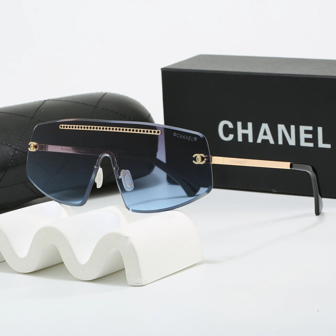 Chanel Black Tinted Lens Square Sunglasses, Polished Frame Style 15