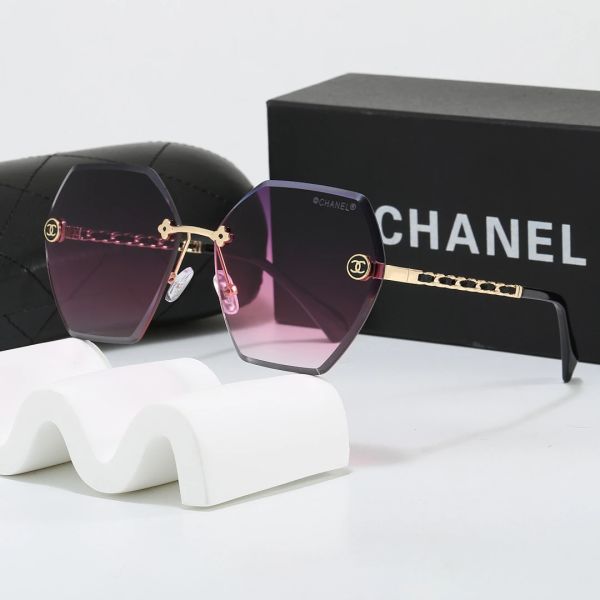 Chanel Black Tinted Lens Square Sunglasses, Polished Frame Style 23