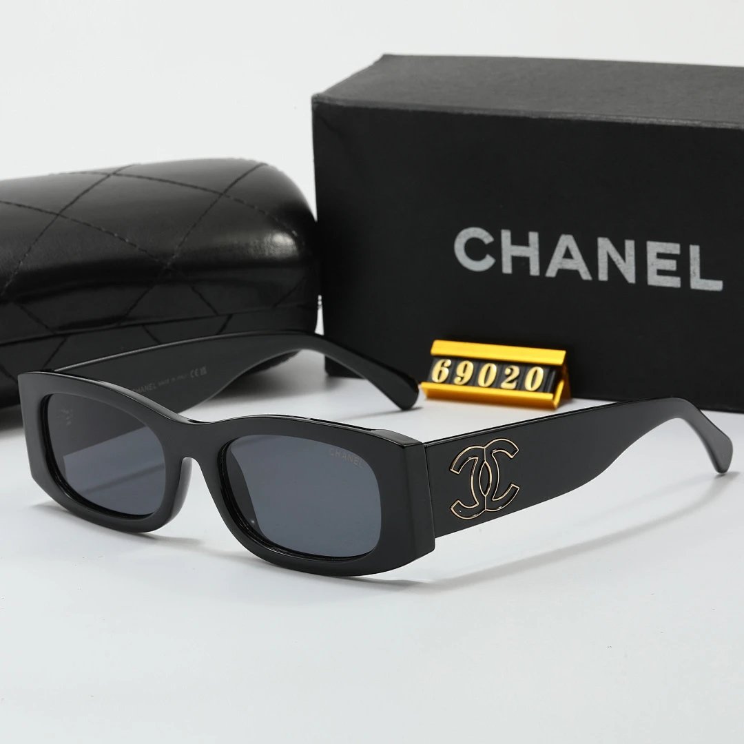 Chanel Black Tinted Lens Square Sunglasses, Polished Frame Style 13