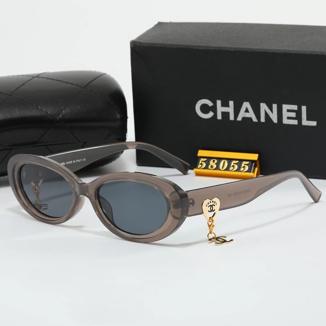 Chanel Black Tinted Lens Square Sunglasses, Polished Frame Style 18