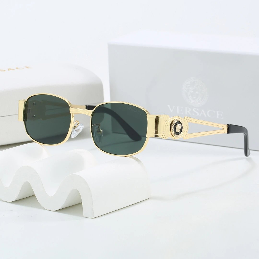 Versace Black Tinted Lens Square Sunglasses, Polished Frame Style 23