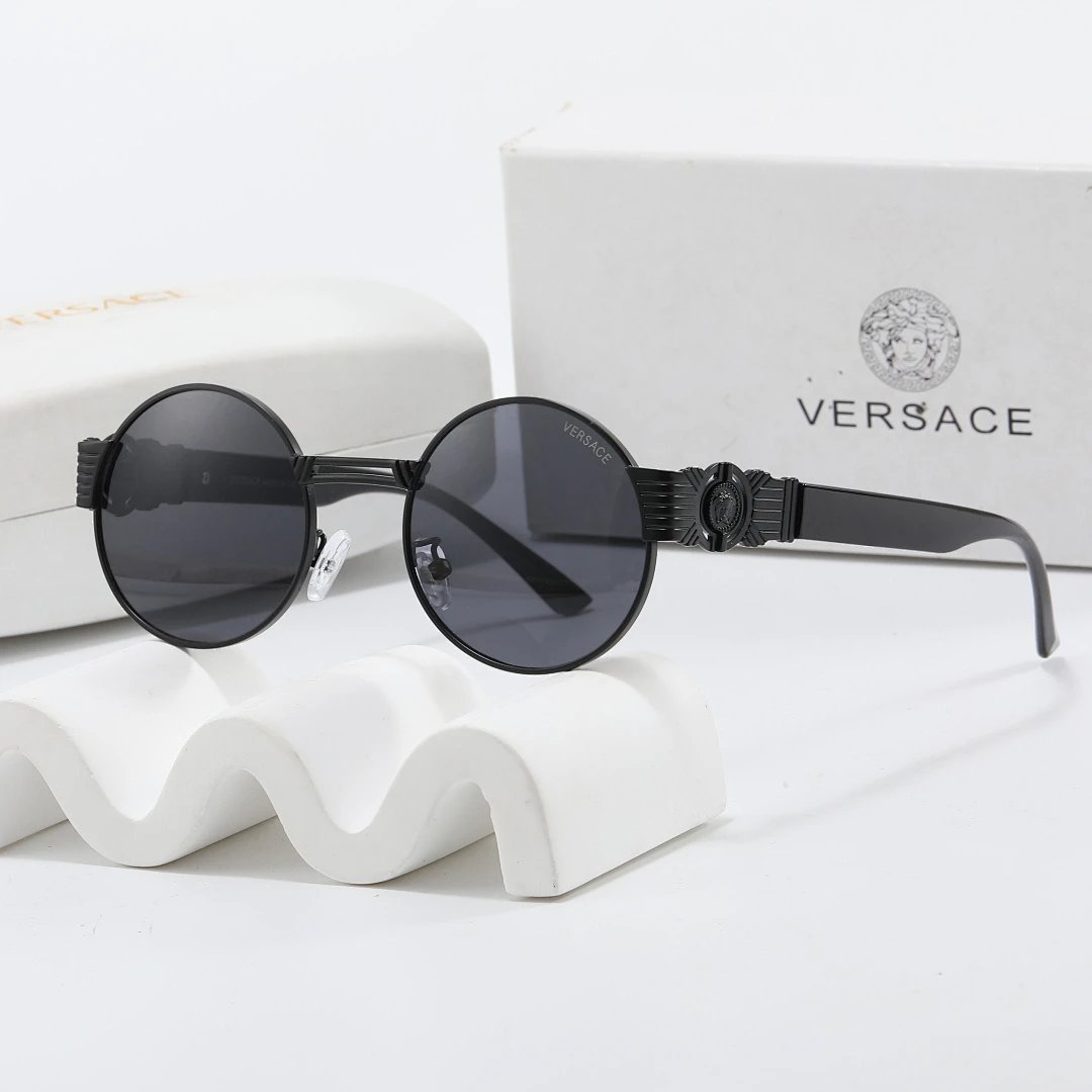 Versace Black Tinted Lens Square Sunglasses, Polished Frame Style 20