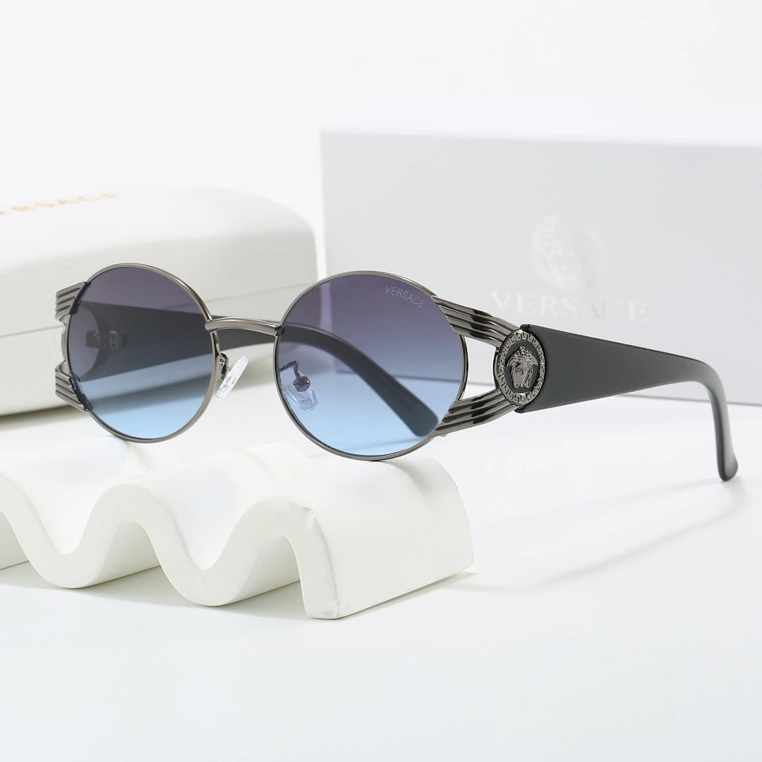 Versace Gray Tinted Lens Square Sunglasses, Polished Frame Style 21