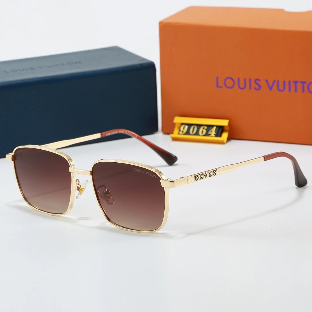 Louis Vuitton Brown Tinted Lens Square Sunglasses, Polished Frame Style 25