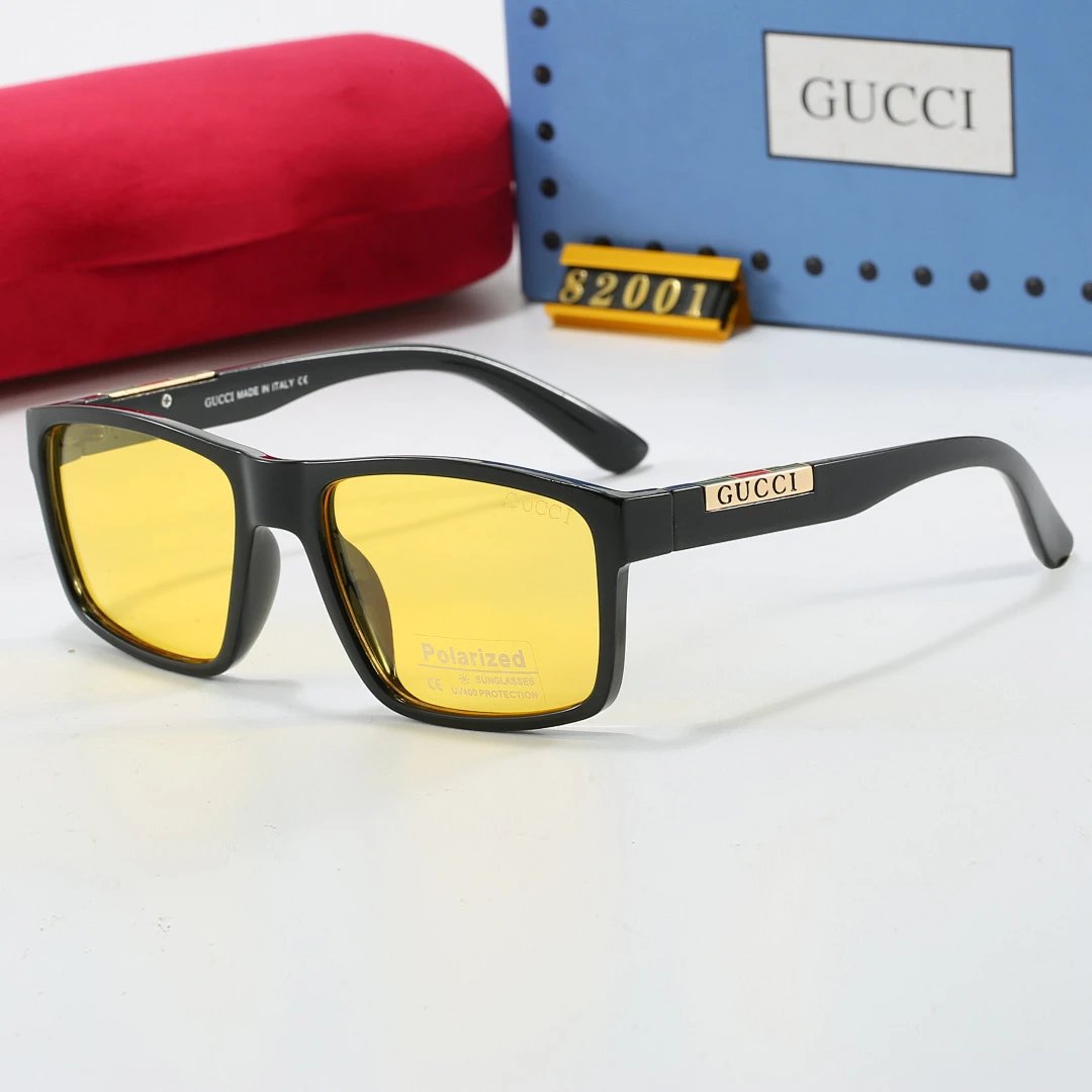 Gucci Tinted Lens Square Sunglasses, Polished Frame Style 31