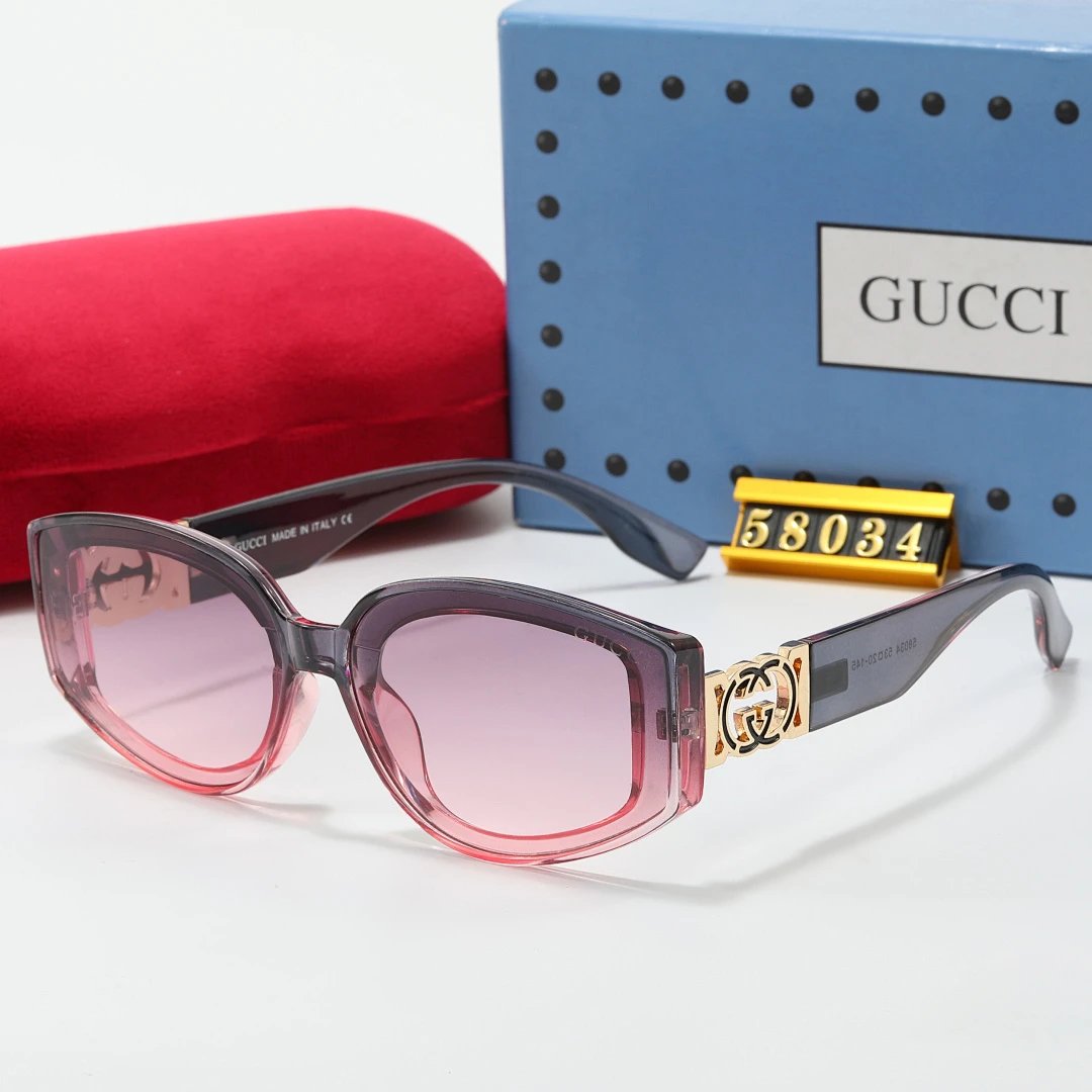 Gucci Tinted Lens Square Sunglasses, Polished Frame Style 31