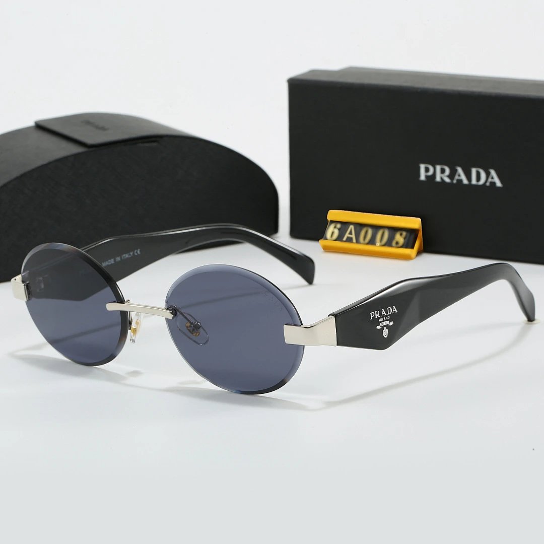 Prada Black Tinted Lens Square Sunglasses, Polished Frame Style 28