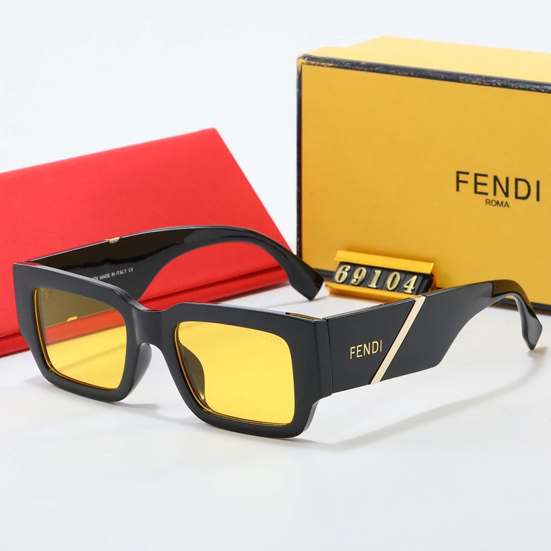 Fendi Brown Tinted Lens Square Sunglasses, Polished Frame Style 05