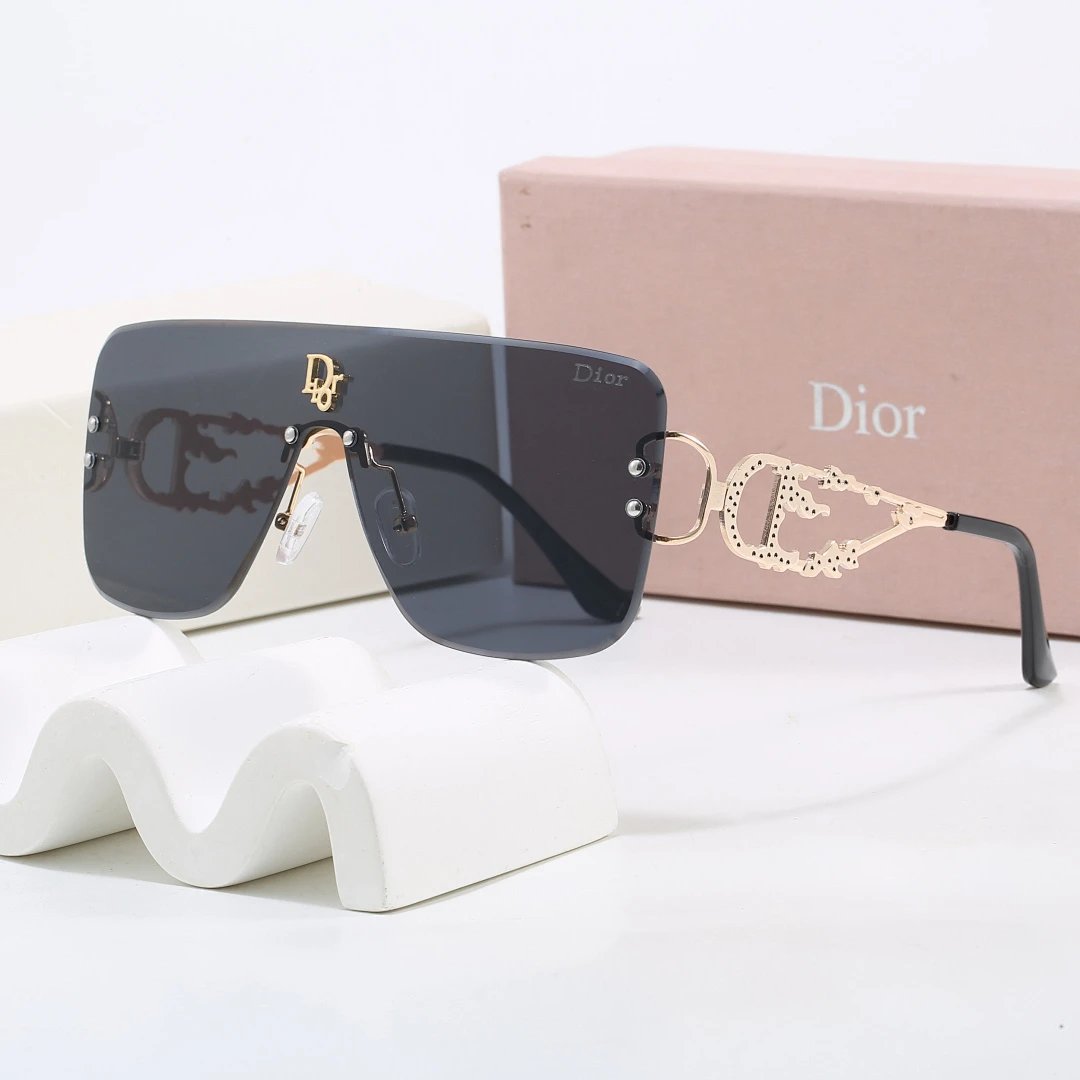 Dior Black Tinted Lens Square Sunglasses, Polished Frame Style 13