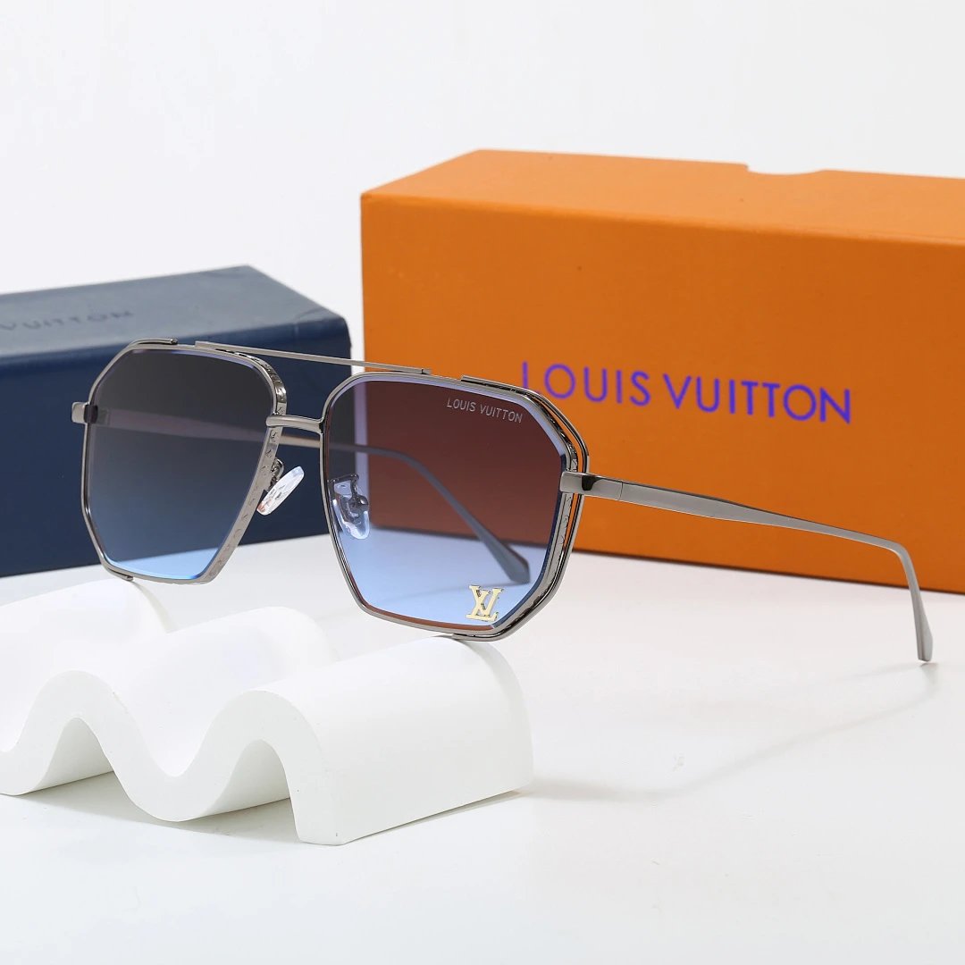 Louis Vuitton Brown Tinted Lens Square Sunglasses, Polished Frame Style 17